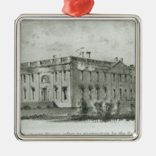 Het huis van de President na de vernietiging Metalen Ornament