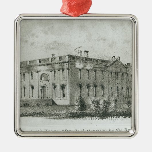 Het huis van de President na de vernietiging Metalen Ornament (Voorkant)