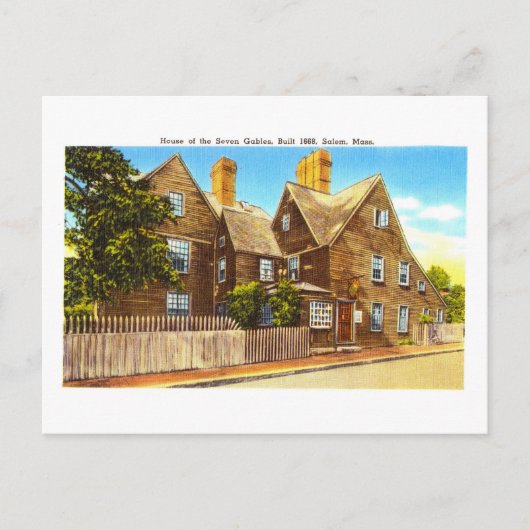 Het  Huis van de Zeven Gables in Salem, Massachuse Briefkaart (Voorkant)