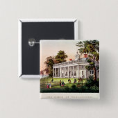 Het huis van George Washington Vierkante Button 5,1 Cm (Voorkant /achterkant)