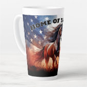 Het huis van het vrije paard latte mok (Linkerhoek)