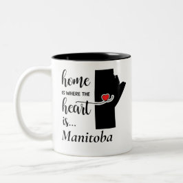 Het huis van Manitoba is waar het hart ligt Tweekleurige Koffiemok