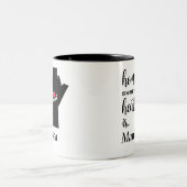 Het huis van Manitoba is waar het hart ligt Tweekleurige Koffiemok (Center)