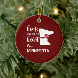 Het huis van Minnesota is waar het hart is Keramisch Ornament