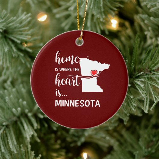 Het huis van Minnesota is waar het hart is Keramisch Ornament (Boom)