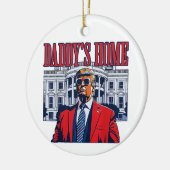 Het huis van papa Trump | Witte Huis Trump Gift Keramisch Ornament (Links)