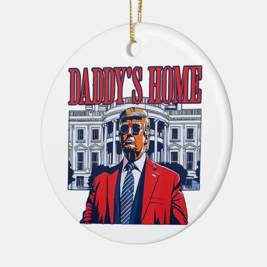 Het huis van papa Trump | Witte Huis Trump Gift Keramisch Ornament (Links)
