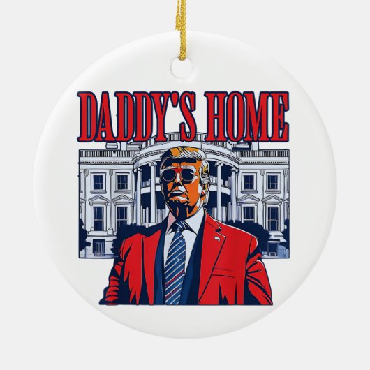 Het huis van papa Trump | Witte Huis Trump Gift Keramisch Ornament (Achterkant)