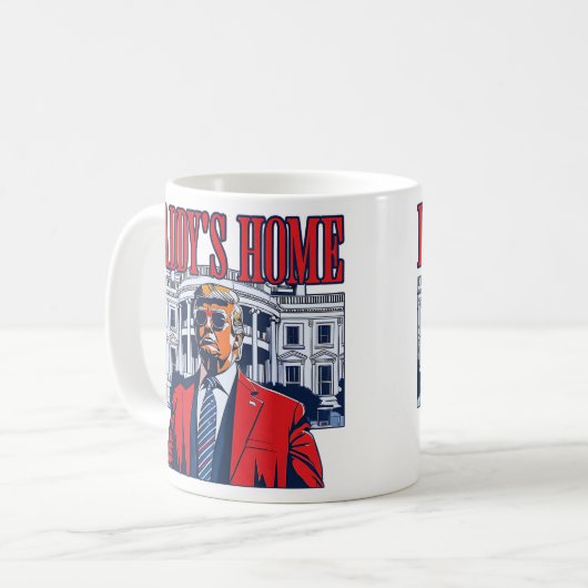 Het huis van papa Trump | Witte Huis Trump Gift Koffiemok (Voorkant links)
