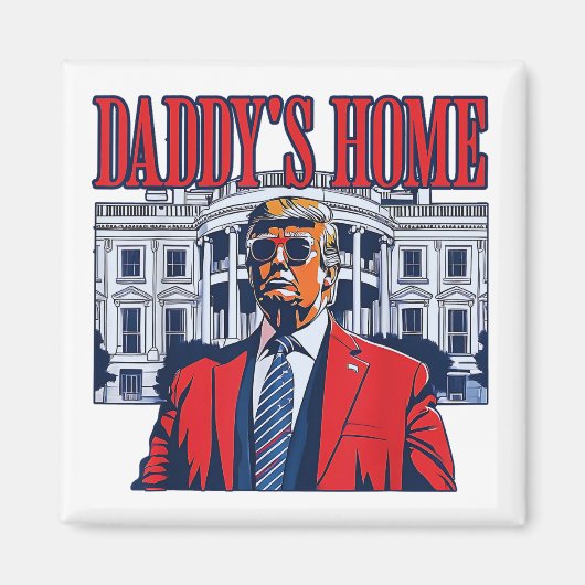 Het huis van papa Trump | Witte Huis Trump Gift Magneet (Voorkant)
