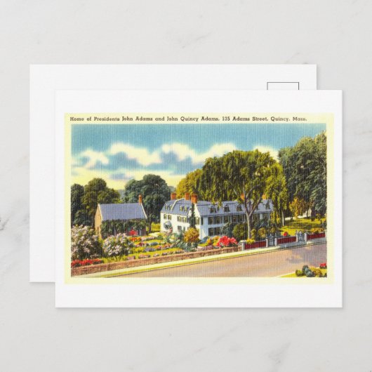 Het huis van Presidenten Adams in Quincy, Massachu Briefkaart (Voorkant / Achterkant)