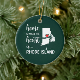 Het huis van Rhode Island is waar het hart ligt Keramisch Ornament
