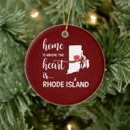 Het huis van Rhode Island is waar het hart ligt Keramisch Ornament