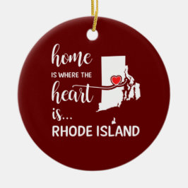 Het huis van Rhode Island is waar het hart ligt Keramisch Ornament