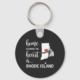 Het huis van Rhode Island is waar het hart ligt Sleutelhanger