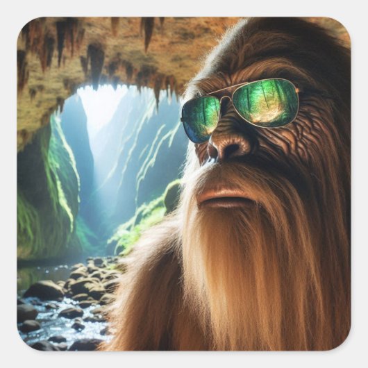 Het huis van Sasquatch Vierkante Sticker (Voorkant)
