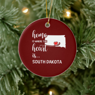 Het huis van South Dakota is waar het hart ligt Keramisch Ornament