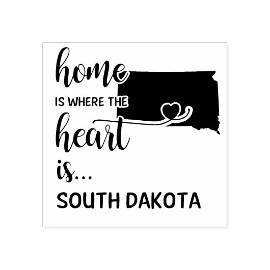 Het huis van South Dakota is waar het hart ligt Rubberstempel (Afrduk)