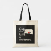 Het huis van South Dakota is waar het hart ligt Tote Bag (Achterkant)