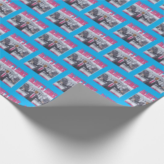 Het huis van Trump Daddy | Trump White House Blue  Cadeaupapier (Hoek)