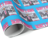 Het huis van Trump Daddy | Trump White House Blue  Cadeaupapier (Rol Hoek)