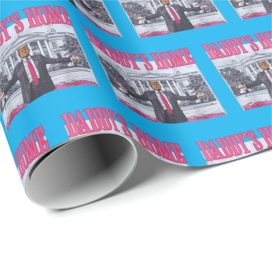 Het huis van Trump Daddy | Trump White House Blue  Cadeaupapier (Rol Hoek)