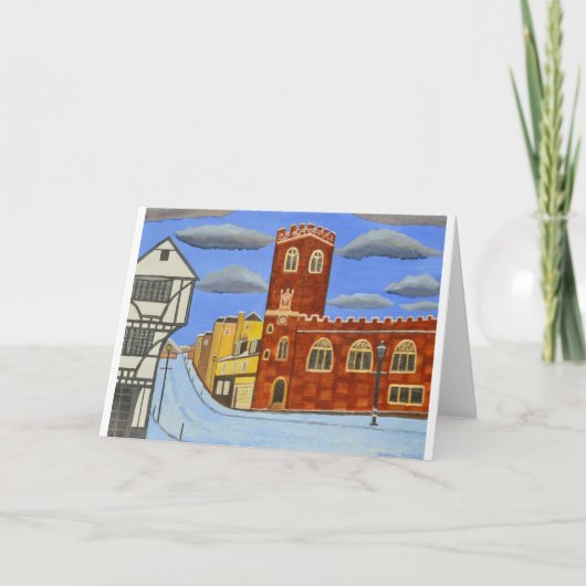 Het Huis van Tudor in Exeter Feestdagen Kaart (Voorkant)