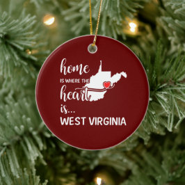 Het huis van West Virginia is waar het hart ligt Keramisch Ornament