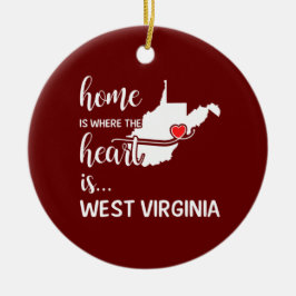 Het huis van West Virginia is waar het hart ligt Keramisch Ornament