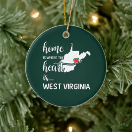 Het huis van West Virginia is waar het hart ligt Keramisch Ornament