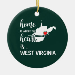 Het huis van West Virginia is waar het hart ligt Keramisch Ornament
