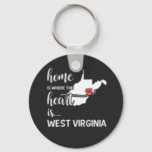 Het huis van West Virginia is waar het hart ligt Sleutelhanger