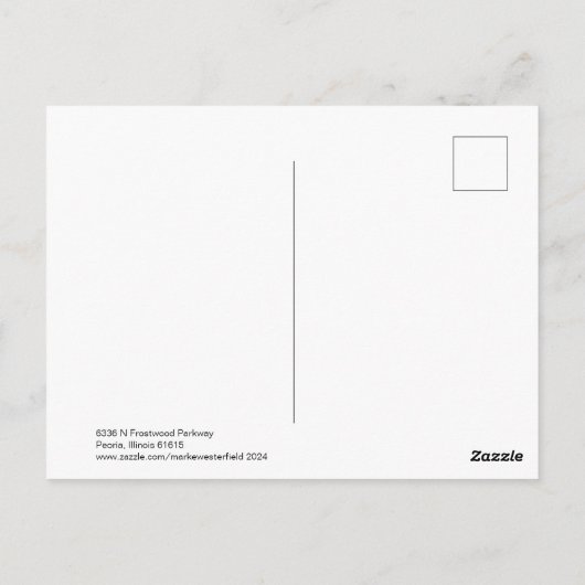 Het huis voor verkoop. briefkaart (Achterkant)