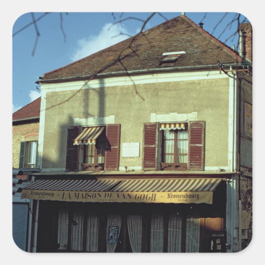 Het huis waarin Vincent van Gogh Vierkante Sticker (Voorkant)