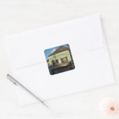 Het huis waarin Vincent van Gogh Vierkante Sticker (Envelop)