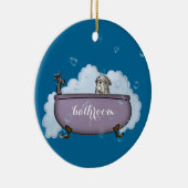 het huisdier spa - grappig badkamerdecor keramisch ornament (Rechts)