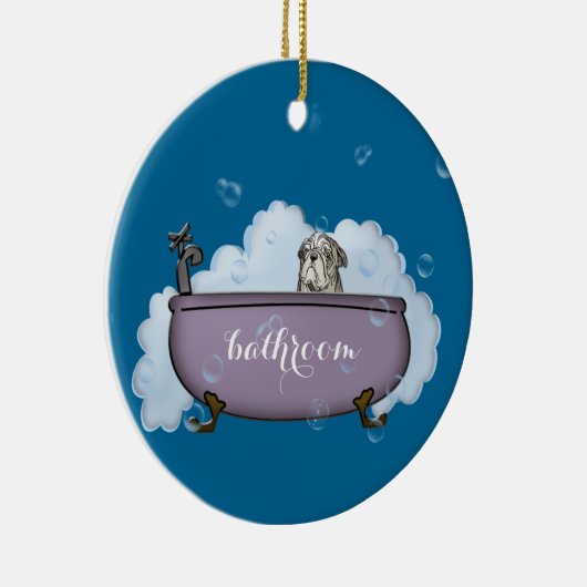 het huisdier spa - grappig badkamerdecor keramisch ornament (Rechts)