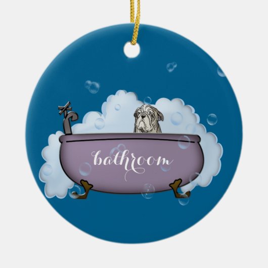 het huisdier spa - grappig badkamerdecor keramisch ornament (Voorkant)