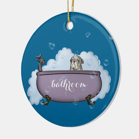 het huisdier spa - grappig badkamerdecor keramisch ornament (Links)