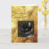 Het huisdier wordt gezond met een zwarte kat kaart (Gele Bloem)