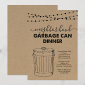 Het huisvuil van de buren kan binnenuitnodiging di kaart (Voorkant / Achterkant)