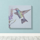 Het Humming Bird Stretched Canvas Druk (Insitu (Houten vloer))