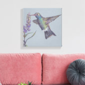 Het Humming Bird Stretched Canvas Druk (Insitu (Woonkamer))