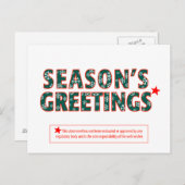 Het humoristische Briefkaart van de Vakantie van (Voorkant / Achterkant)