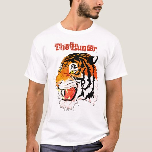 Het Hunter Tiger ontwerp Mannen shirt (Voorkant)