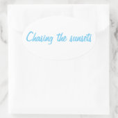 Het huren van de Zonsondergangen Ovale Sticker (Tas)