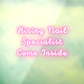 Het huren van Nail Specialist komt binnen Raamsticker (Vel 3)