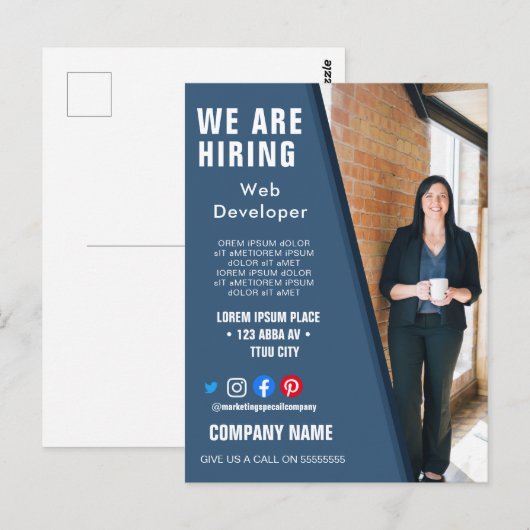 het huren van personeelBUSINESS douane logo flyer  Briefkaart (Voorkant / Achterkant)