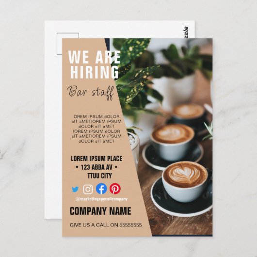 het huren van personeelBUSINESS douane logo flyer  Briefkaart (Voorkant / Achterkant)