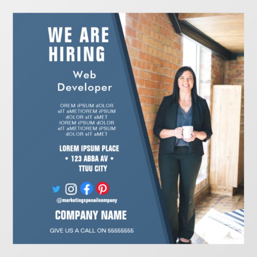 het huren van personeelBUSINESS douane logo flyer  Raamsticker (Vel)